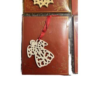 Lot Of 4 Lenox Charms Angel Snowflakes Christmas Tree Ivory Ornament Holiday